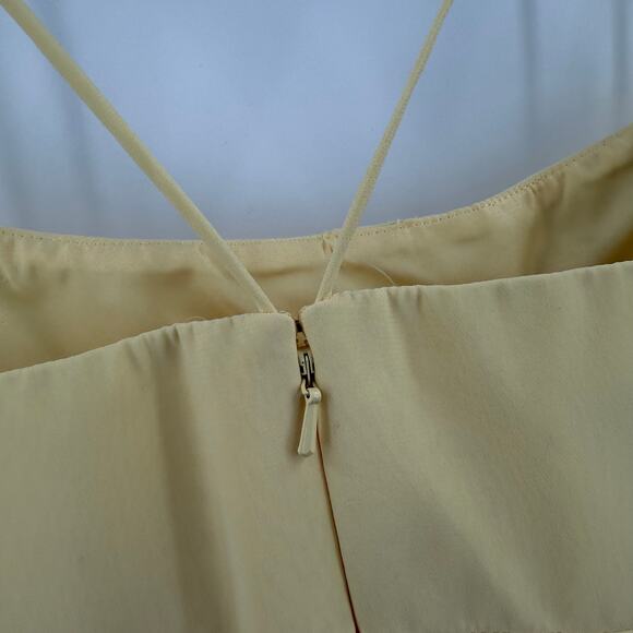 DAVID’S Bridal Dress Size 16 NWT Spaghetti Strap Chiffon Beaded Canary Yellow - Picture 11 of 16